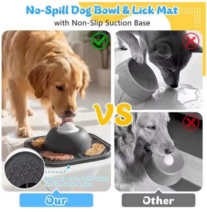 Calmbowl — No-Spill Dog Bowl &amp; Lick Mat (2-in-1)